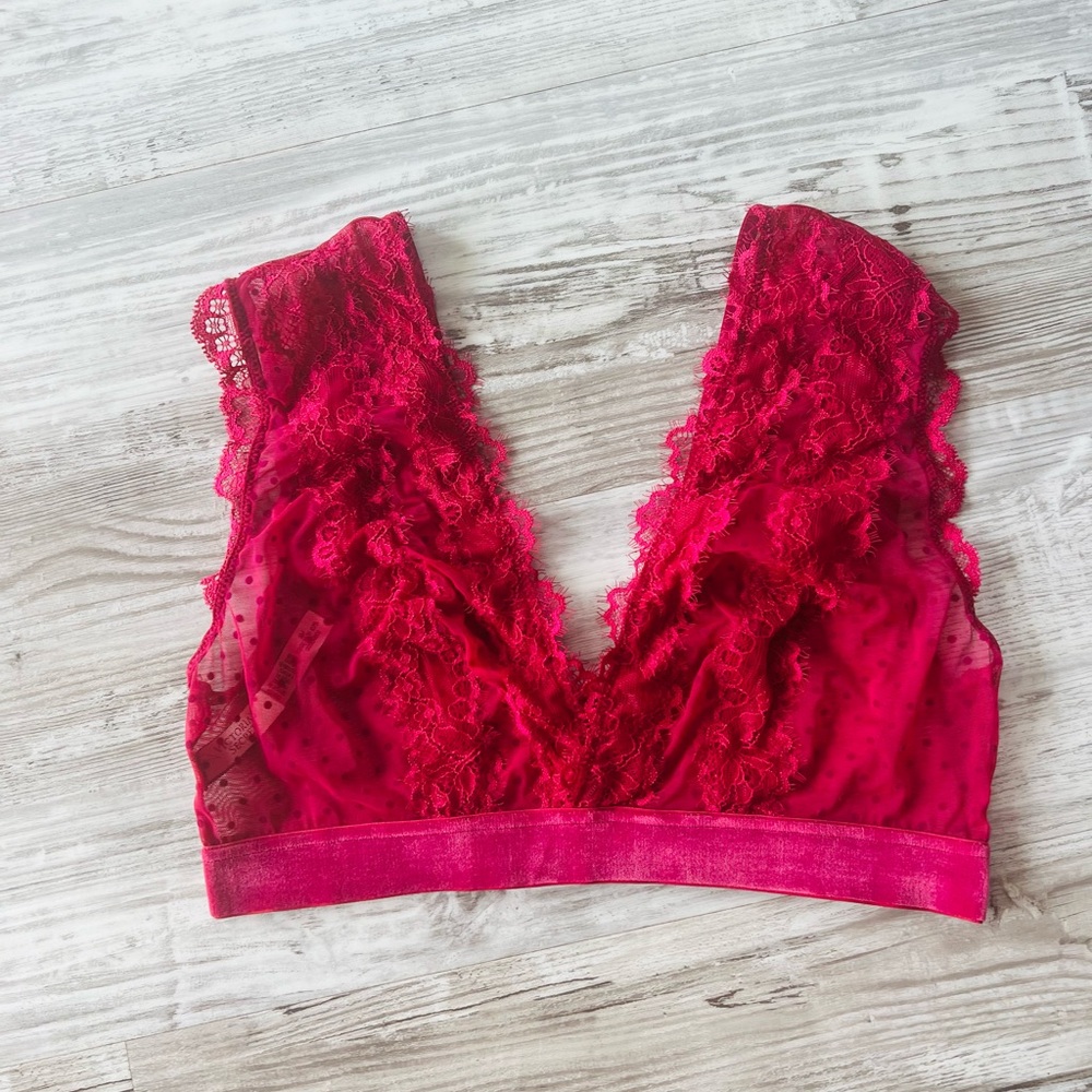Victoria’s Secret sheer fuchsia colored bralette - medium